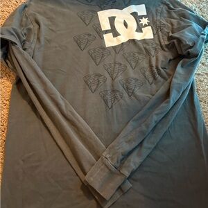 DC Gray Long Sleeve Shirt with Logo